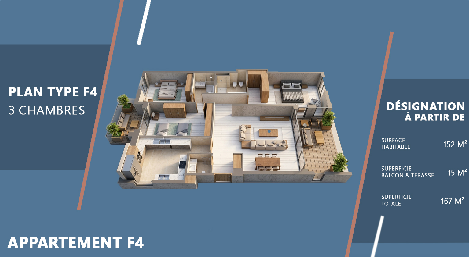 Appartement 3 chambres